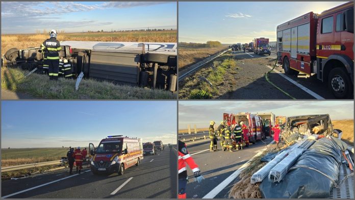 accident pecica-nadlac camion microbus